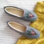 Dahlia Colourful Embroidered Ballerina Slippers, thumbnail 1 of 4