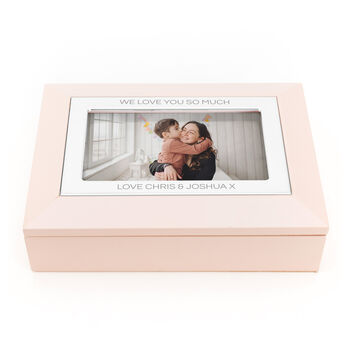 Personalised Luxury Blush Pink Photo Jewellery Box, 5 of 6