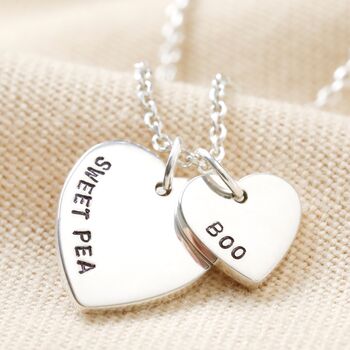 Personalised Sterling Silver Double Heart Necklace, 3 of 11