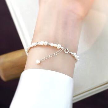 Isabel Ivory Silver Pearl Jewel Ball Gift Bracelet, 3 of 5
