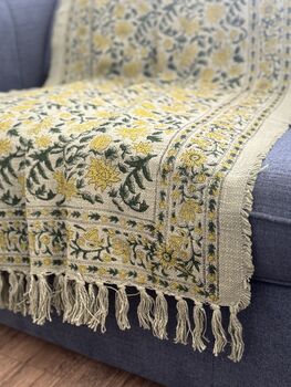 Block Printed Colourful Cotton Sofa Throw, 11 of 12
