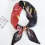 Red And Black Paisley Unisex Silk Imitation Scarf Gifts, thumbnail 1 of 3