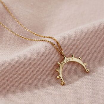 Personalised Crown Crescent Horn Necklace, 6 of 10