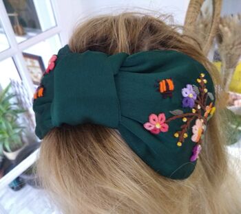 Headband With Hand Embroidered Flowers, 4 of 5
