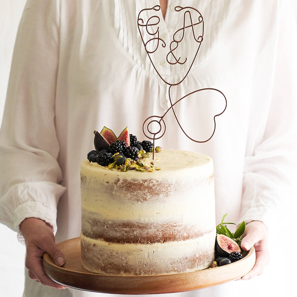 Stethoscope Personalised Wedding Cake Topper, 1 of 6
