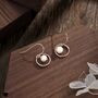 Genuine Freshwater Pearl And Circle Drop Earrings, thumbnail 7 of 9