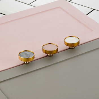 Marble Cabinet Door Knobs With Gold Edging, 2 of 4
