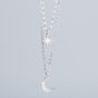 Sterling Silver Moon And Star Layered Necklace, thumbnail 5 of 7