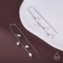 Sterling Silver Genuine Fresh Water Pearl Cascade U Shape Threader Earrings, thumbnail 3 of 10