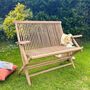 Teak Folding Bench Choose With Or Without Arms, thumbnail 1 of 7