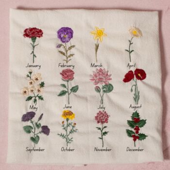 Personalised Embroidered Birth Flower Baby Grow, 3 of 6