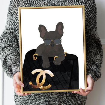 French Bull Dog Bag Fashion Art Print, 2 of 6