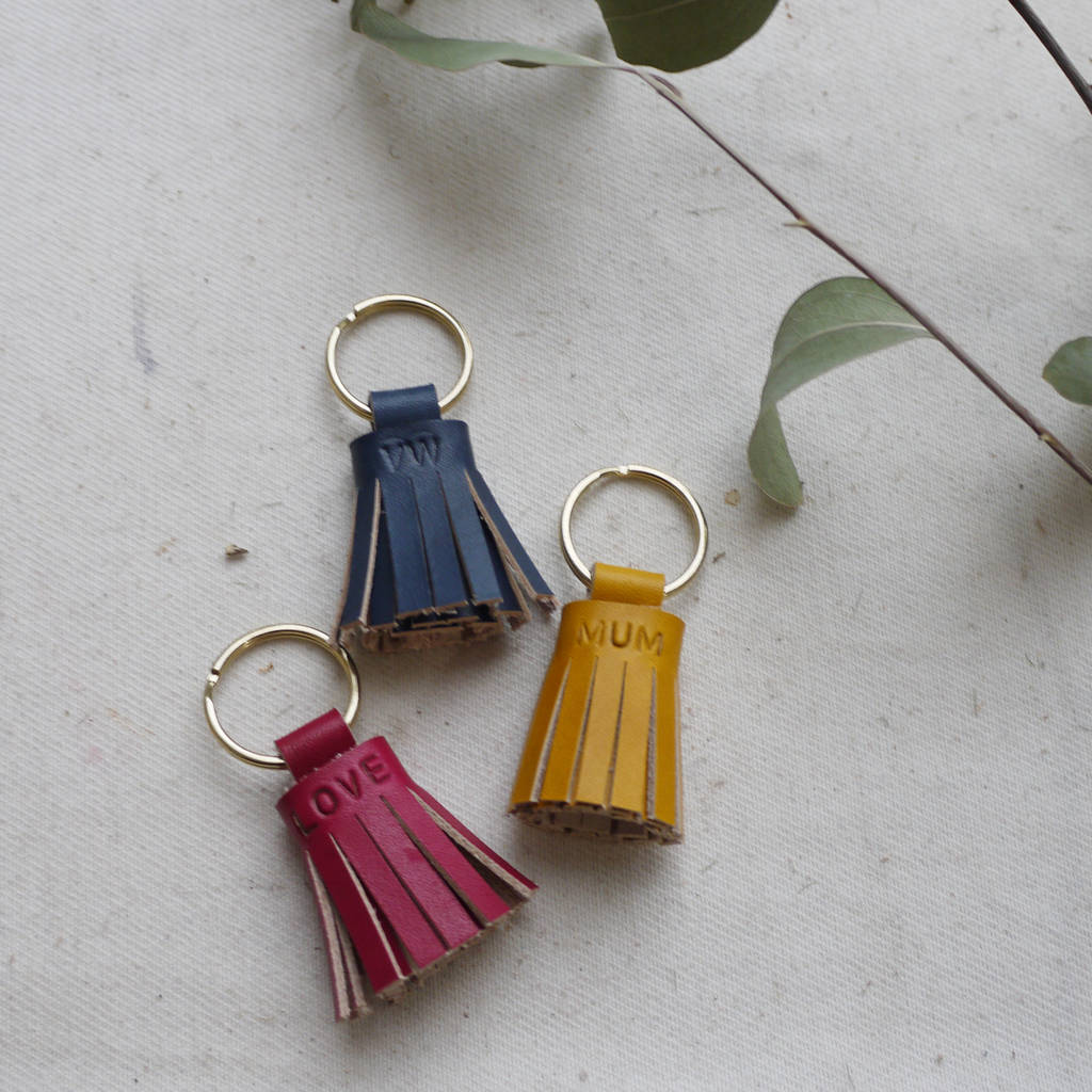 Personalised Leather Tassel Keyring By Tori Lo Leather ...