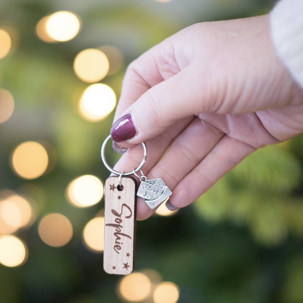 Image of Personalised Love Letter Charm Keyring