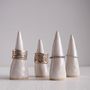 Handmade White Gloss Ceramic Ring Holder Cones, thumbnail 6 of 11