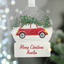 Personalised Driving Home For Christmas Acrylic Snow Globe Hanging Decoration Gift Boxed, thumbnail 1 of 5