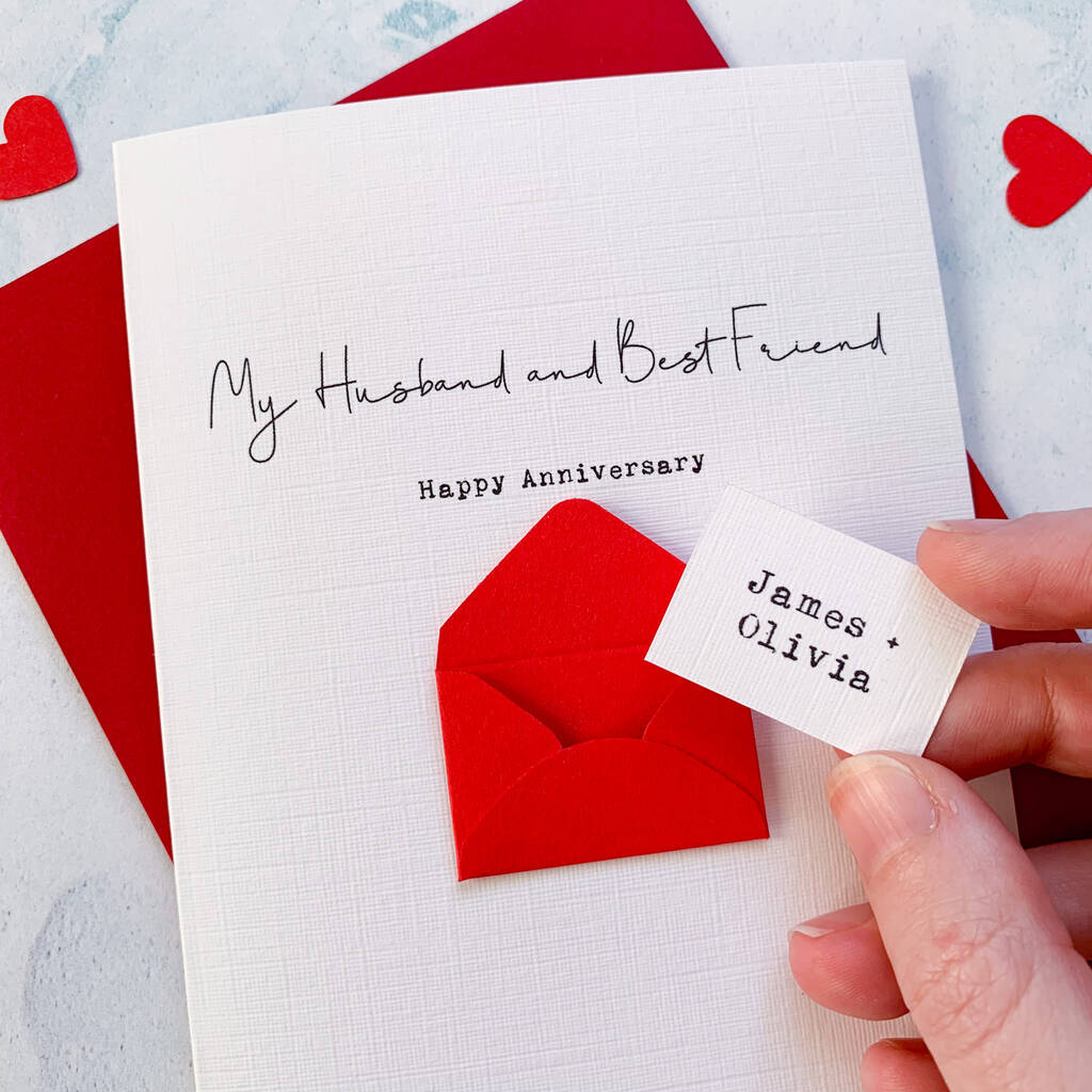 Personalised Husband/Wife Best Friend Envelope Card, 1 of 3
