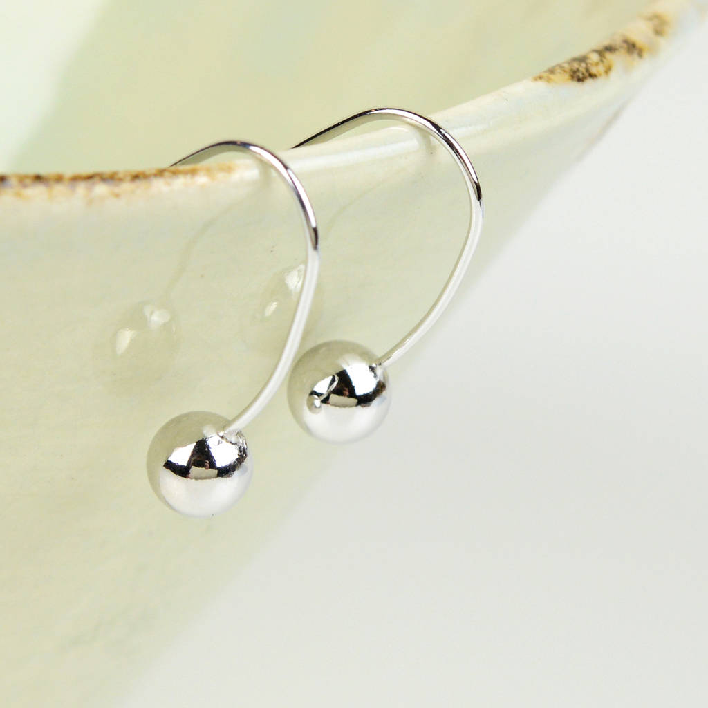 Sterling Silver Ball Drop Earrings By Home & Glory