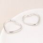 Sterling Silver Heart Hoop Sleeper Earrings – 22mm, thumbnail 1 of 9