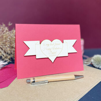Personalised Wooden Heart Valentine’s Keepsake Card, 2 of 9