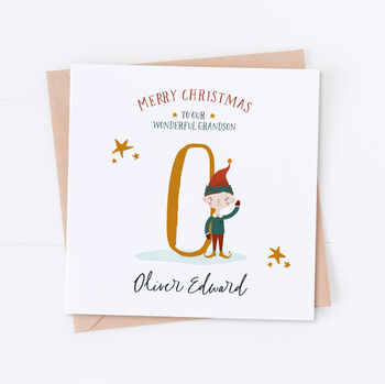 Personalised Boy Elf Christmas Card, 3 of 4