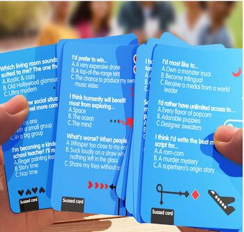 Sussed The Wacky ‘What Would You Do?’ Card Game | Teens, Kids 10+, Adults | Two Eight Players | Cool Blue Deck, 2 of 4