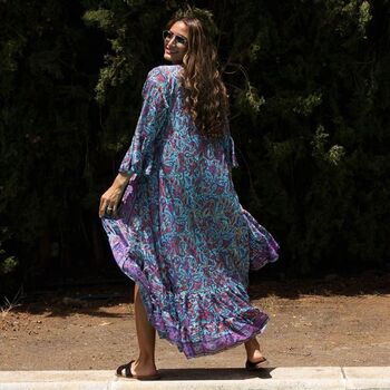 'Everleigh' Floral Open Kaftan Dress, 3 of 9