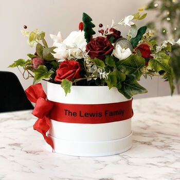 Personalised Christmas Flowers Hat Box, 4 of 7