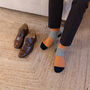 Oxford Stripe Orange Luxury Crew And Trainer Men’s Socks, thumbnail 4 of 5