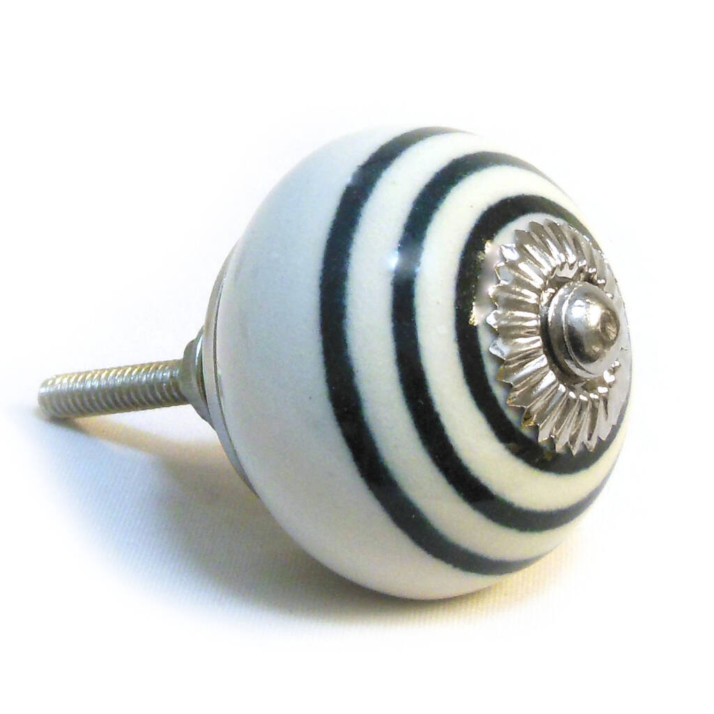 Black Ceramic Door Cupboard Knobs By Pushka Home