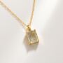 Green Amethyst Emerald Cut Pendant Necklace In Sterling Silver And Gold, thumbnail 5 of 9