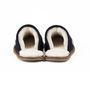 Mens Handmade Navy Sheepskin And Suede Slippers, thumbnail 4 of 7