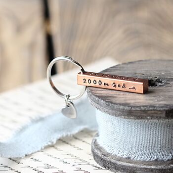 Personalised Copper Bar Keyring For Her, 3 of 9