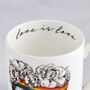Love Is Love Fine Bone China Mug, Gay Pride, Lgbt, thumbnail 2 of 5