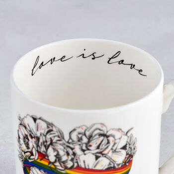 Love Is Love Fine Bone China Mug, Gay Pride, Lgbt, 2 of 5