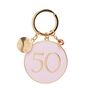 50th Birthday Keyring – Gold And Pink Confetti Number Keychain Gift, thumbnail 1 of 2
