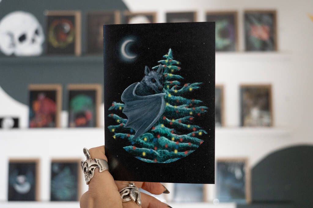 Bat In Christmas Tree Card, 1 of 5