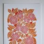 Summer Evenings Dog Rose Linocut Art Print, thumbnail 4 of 4