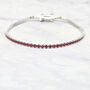 Garnet Gemstone Sterling Silver Tennis Bracelet, thumbnail 1 of 5