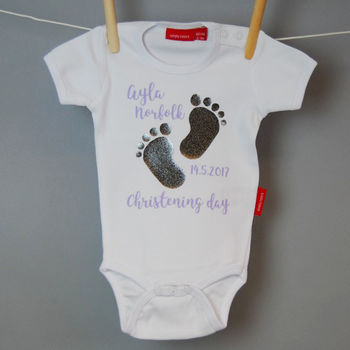 Personalised Christening Babygrow Or T Shirt, 3 of 12