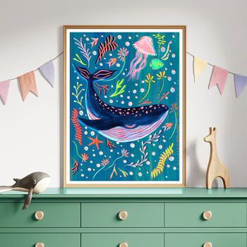 Whale Nursery Art Print, 2 of 8