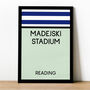 Madejski Stadium Monopoly Reading Football Print, thumbnail 1 of 2