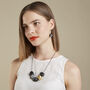Black Marble And Brass Geometric Necklace, thumbnail 2 of 8