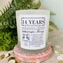 Personalised 14th Ivory Anniversary Meaning Candle, thumbnail 2 of 11