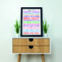 Personalised 'Favourite Things' Framed Print: Colours, thumbnail 3 of 6