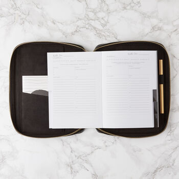 Black Croc Notebook Planner Diary Case. Porte, 5 of 7
