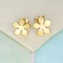 Blossom Gold Plated Silver Stud Earrings, thumbnail 1 of 7