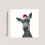 Sirus The Donkey Red Hat Christmas Card, thumbnail 4 of 7