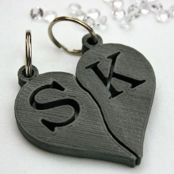Personalised Couple's Initials Heart Key Rings, 3 of 6