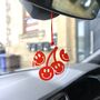 Cherry Happy Face Rearview Mirror Car Accessory Charm, thumbnail 1 of 5
